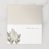 Norah - Wasserfarbe Bohemisch Prickly Pear Cactus Platzkarte (Außenseite Aufgefaltet)