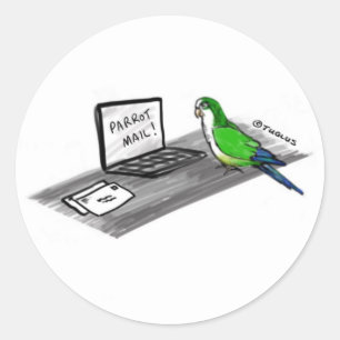 Norbert the Parrot Lieben Mail Runder Aufkleber