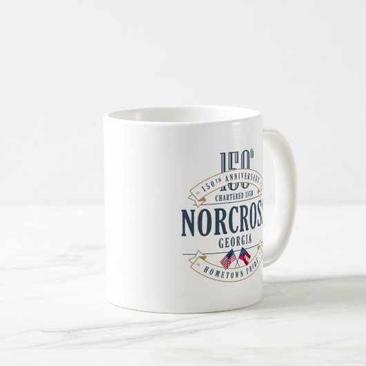 Norcross, Georgia 150 Jahre T - Shirt Kaffeetasse (VorderseiteRechts)