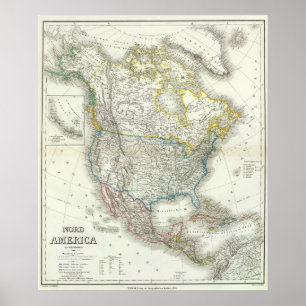 Nord Amerika - Nordamerika Poster