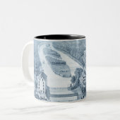 Nord Aurora Illinois 1871 Fluss Von Stone Litho Zweifarbige Tasse (Vorderseite Links)