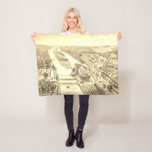 Nord Aurora Illinois Stone Lithograph 1871 Art Fleecedecke