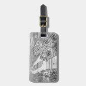 Nord Aurora Illinois Stone Lithograph 1871 Art Gepäckanhänger (Vorderseite vertikal)