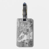 Nord Aurora Illinois Stone Lithograph 1871 Art Gepäckanhänger (Rückseite vertikal)