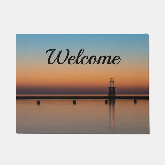Nord Ave Lighthouse Sunrise Welcome Doormat Fußmatte (Vorderseite)