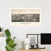 Nord Billerica, MA Panorama Karte - 1887 Poster (Heimbüro)