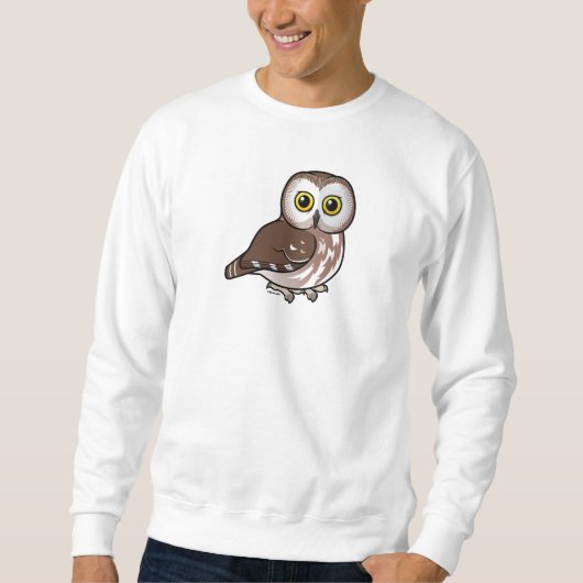 Nord Birdorable Säge-whet Eule Sweatshirt (Vorderseite)