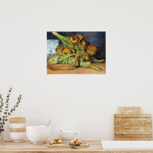 Nord - Blume, Obst, Palmyra Palm, Java 1870 Poster (Küche)