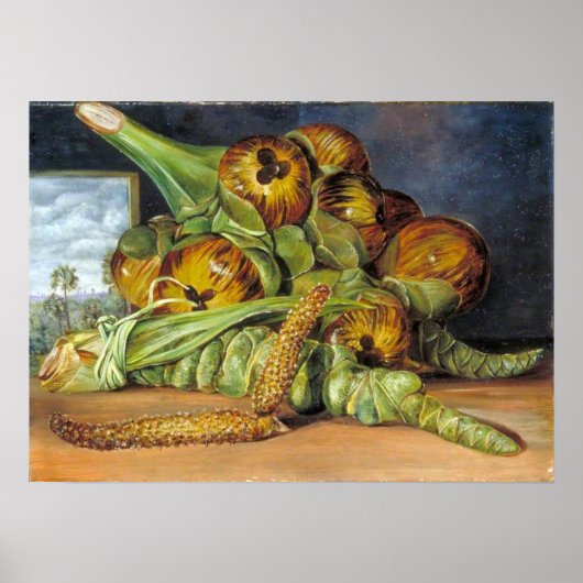 Nord - Blume, Obst, Palmyra Palm, Java 1870 Poster (Vorne)