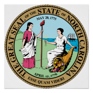Nord-Carolina-Staat Siegel Amerikanische Republik Poster