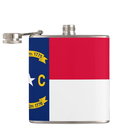 Nord-Carolina-Staatsflagge Flachmann (Geöffnet)