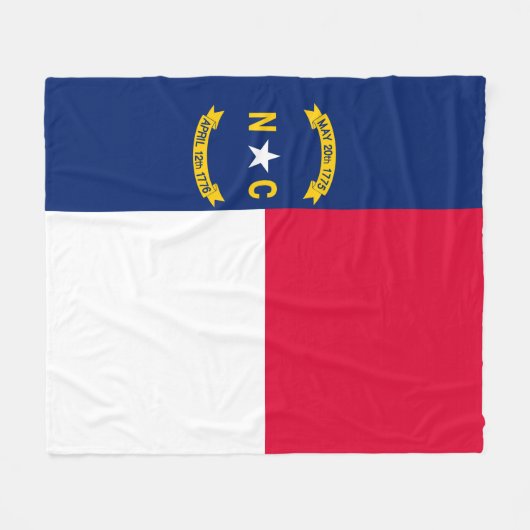 Nord-Carolina-Staatsflagge Fleecedecke (Vorderseite (Horizontal))