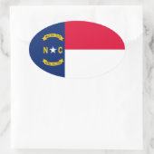 Nord-Carolina-Staatsflagge Ovaler Aufkleber (Tasche)