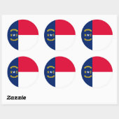 Nord-Carolina-Staatsflagge Runder Aufkleber (Blatt)