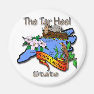 Nord-Carolinablau der Teer-Fersen-Staat BirdFlower Magnet