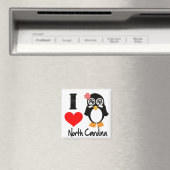 Nord-CarolinaPenguin - i-Liebe Nord-Carolina Magnet (In Situ (Geschirrspüler))