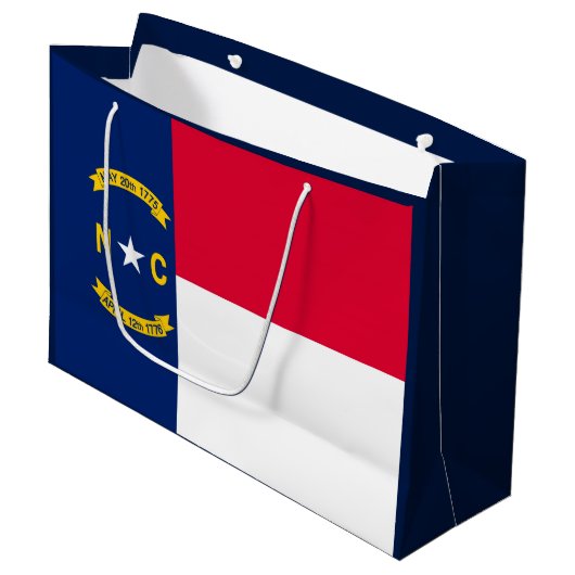 Nord-CarolinaStaats-Flaggen-Entwurf Große Geschenktüte (Vorderseite Schrägansicht)