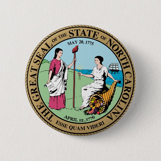 Nord-CarolinaStaats-Siegelamerika-Republiksymbol Button (Vorderseite)