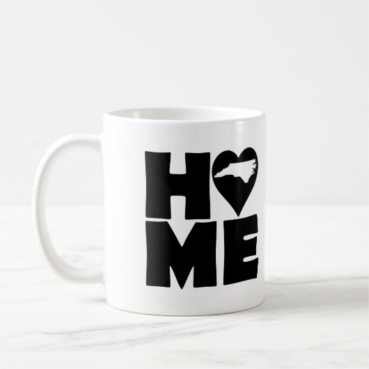Nord-CarolinaZuhause-Herz-Staats-Tasse oder Kaffeetasse (Links)