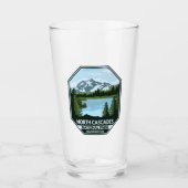 Nord Cascades Nationalpark Minimal Retro Emblem Glas (Vorderseite)