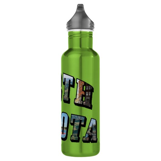 Nord-Dakota-Bildtext Edelstahlflasche (Rechts)