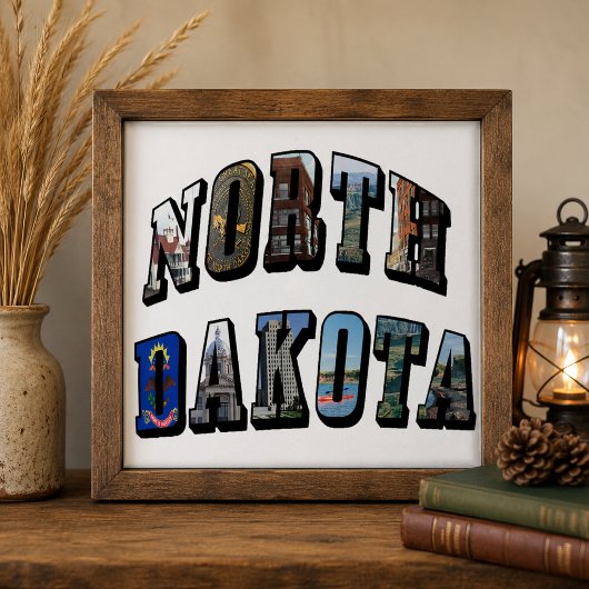 Nord-Dakota-Bildtext Fliese