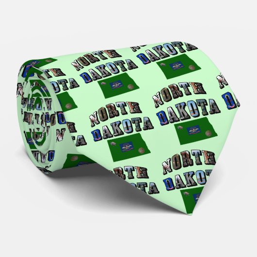 Nord-Dakota-Bildtext Krawatte (Gerollt)