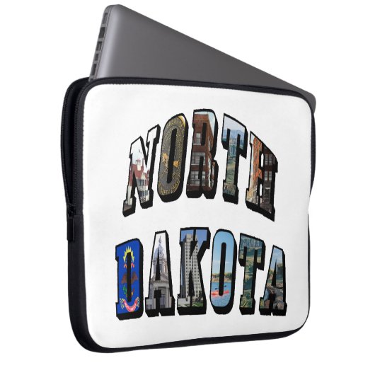 Nord-Dakota-Bildtext Laptopschutzhülle (Vorne Rechts)