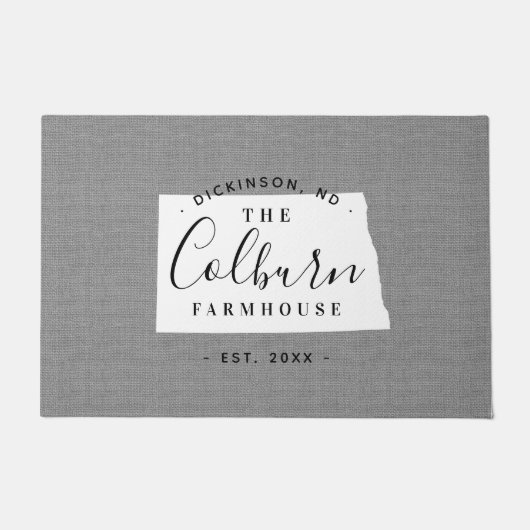 Nord-Dakota-Monogram-Staat Doormat Fußmatte (Vorderseite)