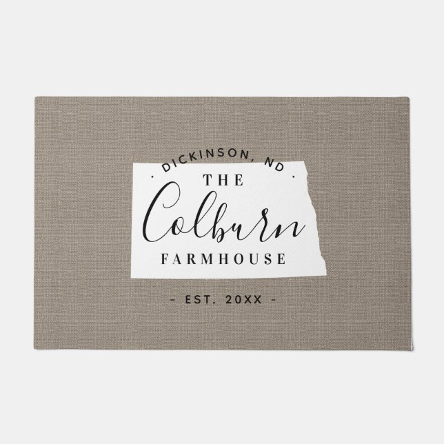 Nord-Dakota-Monogram-Staat Doormat Fußmatte (Vorderseite)