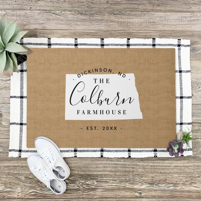 Nord-Dakota-Monogram-Staat Doormat Fußmatte (Von Creator hochgeladen)