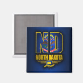 Nord-Dakota (ND) Magnet (Vorderseite/Rückseite)