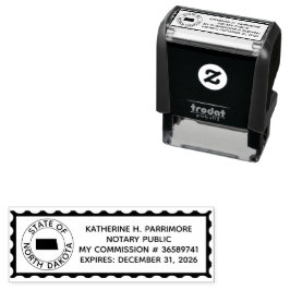 Nord-Dakota Notary Self Inking Rubber Briefmarke Permastempel