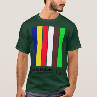 Nord Dakota Original Minimalistisch Artwork Design T-Shirt