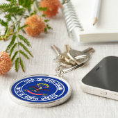 Nord-Dakota-RundEmblem Schlüsselanhänger (Seite)