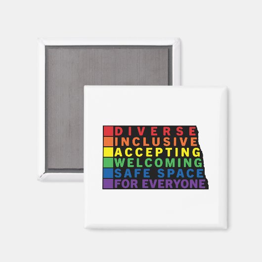 Nord-Dakota (schwarz) LGBTQ sicherer Platz Magnet (Vorderseite/Rückseite)