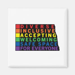 Nord-Dakota (schwarz) LGBTQ sicherer Platz Magnet