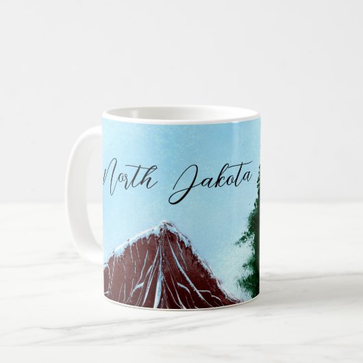 Nord-Dakota-Staat-Berglauf Kaffeetasse (Vorderseite Links)