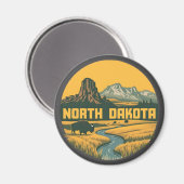 Nord Dakota USA Magnet (Vorderseite/Rückseite)