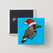 Nord-Flicker-Weihnachtsmann (gelb gekreuzt) Button (Vorne & Hinten)