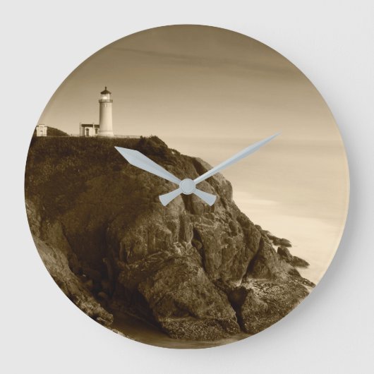 Nord-Head-Leuchtturm| Fort Canby Staat Park, WA Große Wanduhr (Vorderseite)