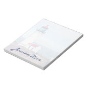 Nord Head Leuchtturm Ilwaco, WA Aquarelldruck Notizblock (Rotiert)