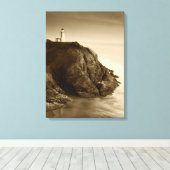 Nord Head Lighthouse | Fort Canby Staat Park, WA Leinwanddruck (Insitu (Holzboden))
