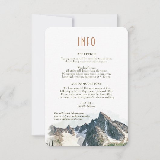 Nord-Kaskaden-Berge: Angaben zur Beilage Einladung (Vorderseite)