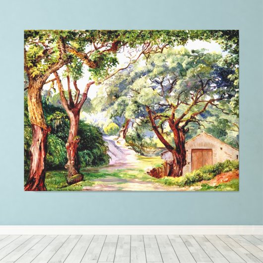 Nord - Korkbäume in Cintra bei Lissabon Leinwanddruck (Insitu (Holzboden))