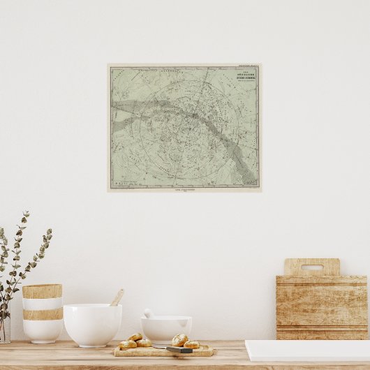 Nord Night Sky Karte Poster (Küche)