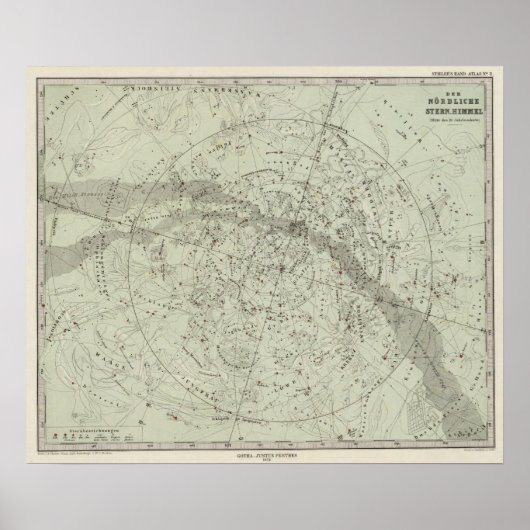 Nord Night Sky Karte Poster (Vorne)