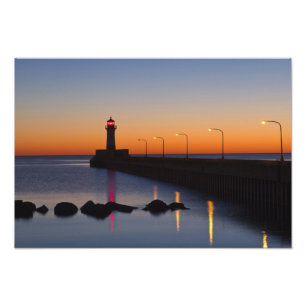 Nord Pier Lighthouse in Duluth, Minnesota Fotodruck