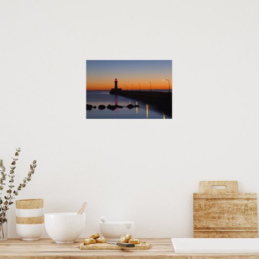 Nord Pier Lighthouse in Duluth, Minnesota Poster (Küche)