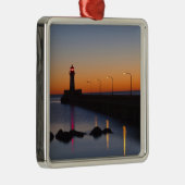 Nord-Pier Lighthouse in Duluth, Minnesota, Silbernes Ornament (Rechts)
